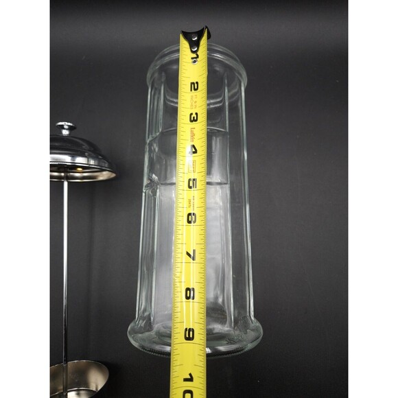 Vtg Soda Fountain Straw Dispenser Glass Barber Shop Comb Holder Chrome Top USA - Picture 3 of 4